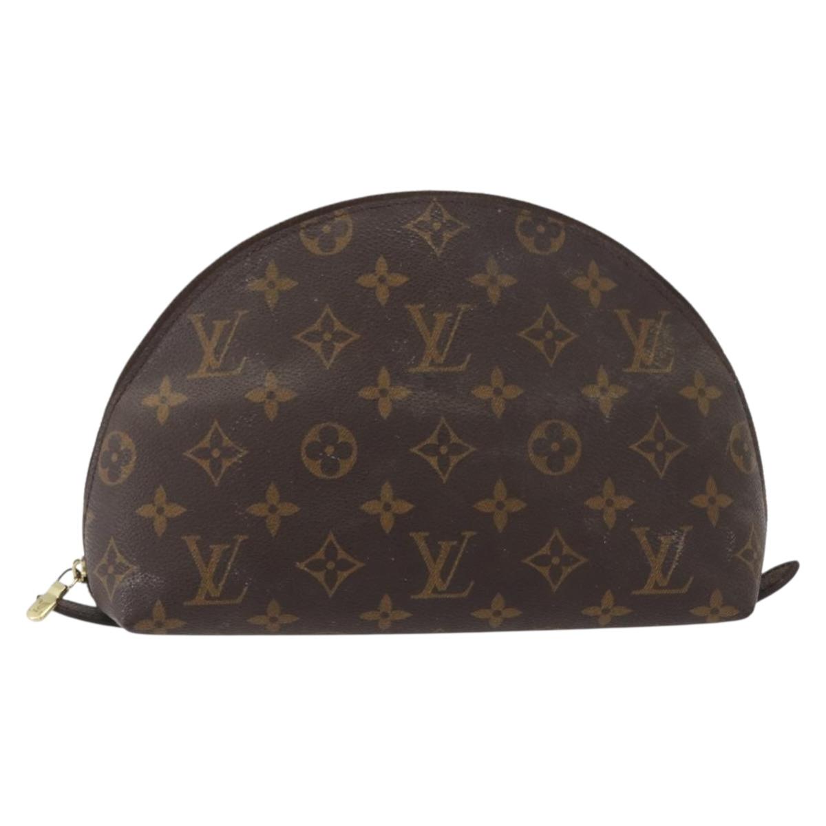 LOUIS VUITTON Monogram Trousse Demi Ronde Cosmetic Pouch M47520 LV Auth bs33503