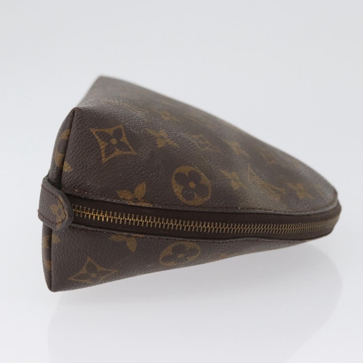 LOUIS VUITTON Monogram Trousse Demi Ronde Cosmetic Pouch M47520 LV Auth bs33503