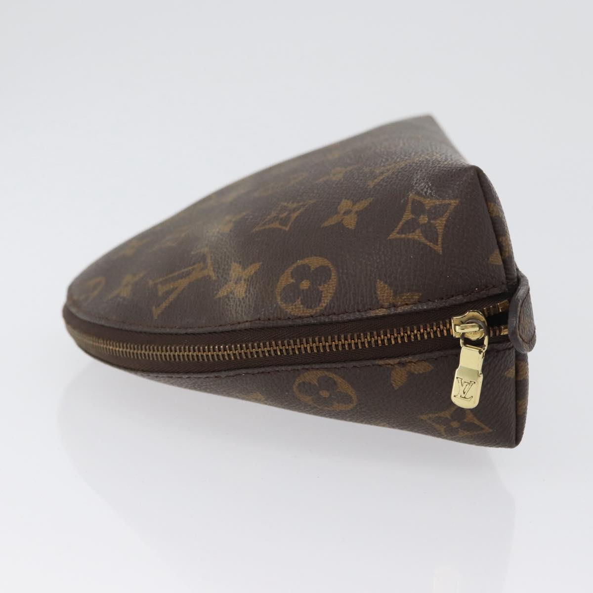 LOUIS VUITTON Monogram Trousse Demi Ronde Cosmetic Pouch M47520 LV Auth bs33503