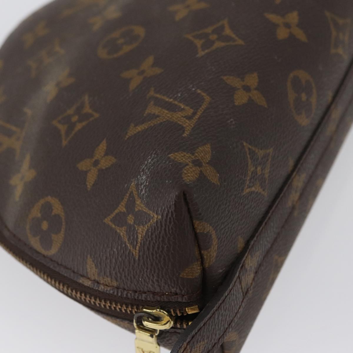 LOUIS VUITTON Monogram Trousse Demi Ronde Cosmetic Pouch M47520 LV Auth bs33503