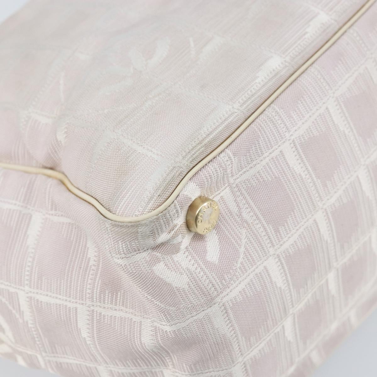 CHANEL New Travel line Tote Bag Nylon Pink Gold CC Auth bs33506