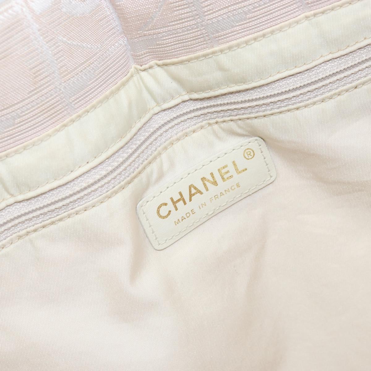 CHANEL New Travel line Tote Bag Nylon Pink Gold CC Auth bs33506