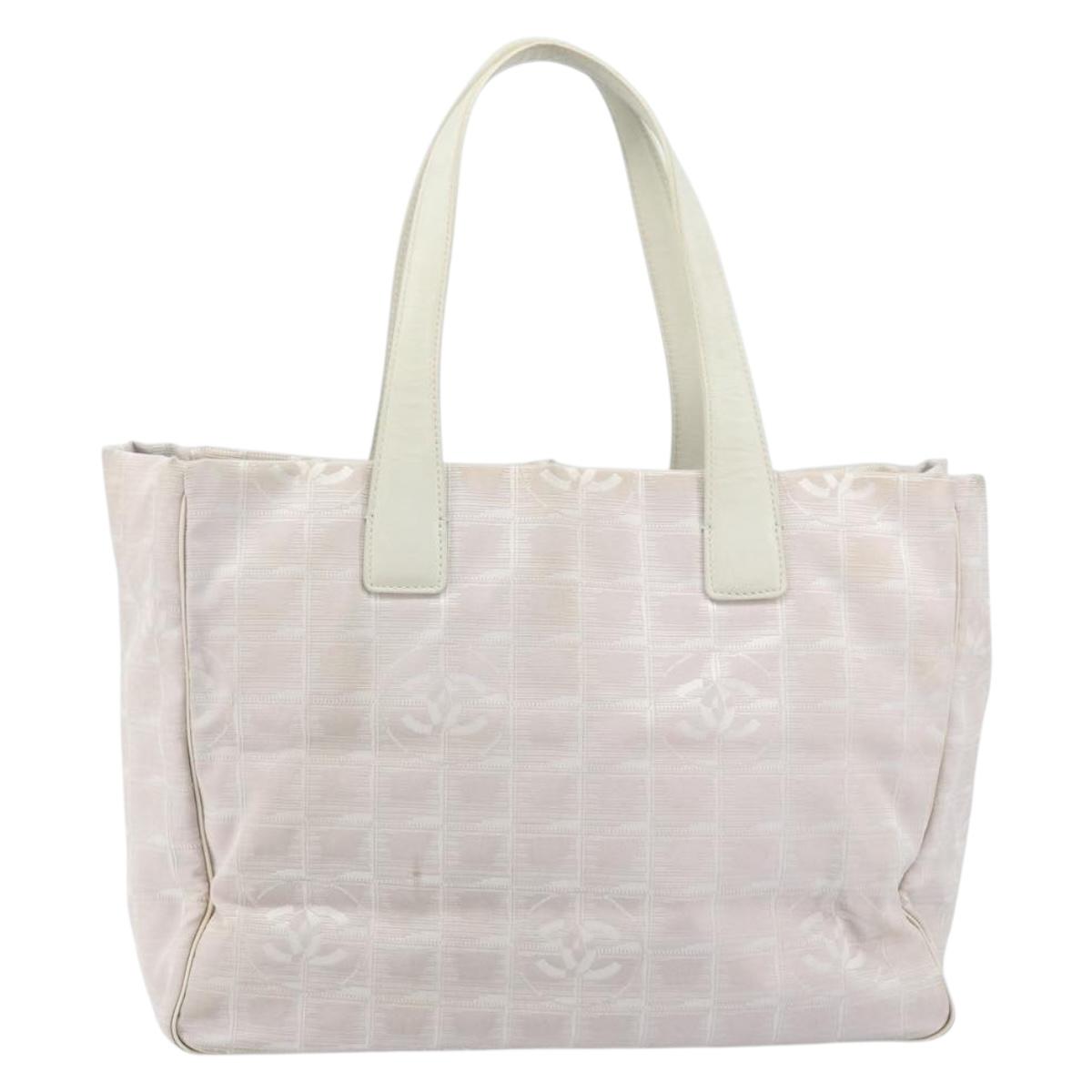 CHANEL New Travel line Tote Bag Nylon Pink Gold CC Auth bs33506