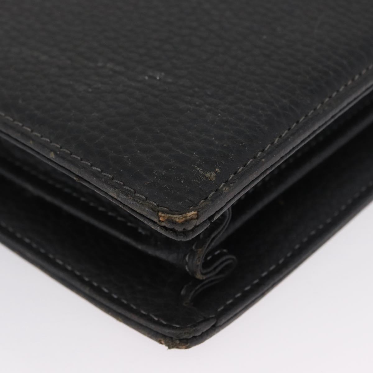 Burberrys Business Bag Leather Black Silver Auth bs33515