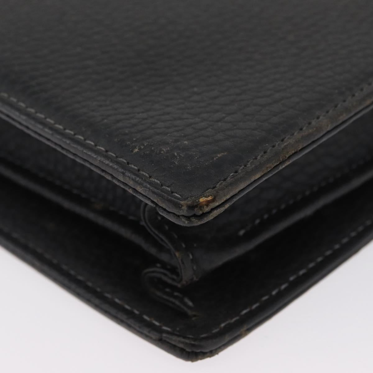 Burberrys Business Bag Leather Black Silver Auth bs33515