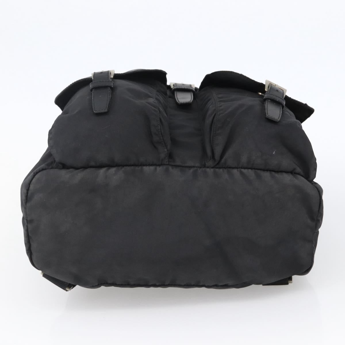 PRADA Backpack Nylon Silver Black Auth bs33518