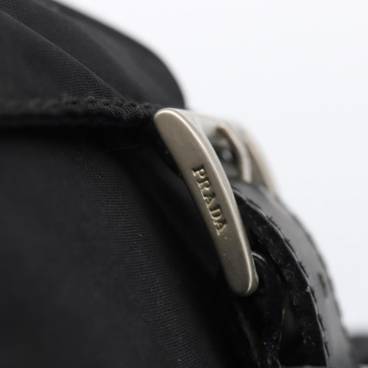 PRADA Backpack Nylon Silver Black Auth bs33518