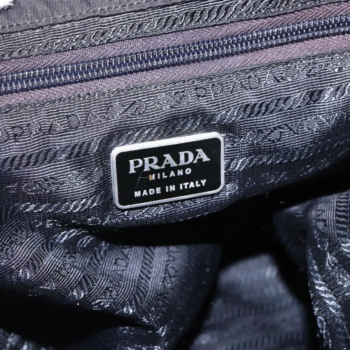 PRADA Backpack Nylon Silver Black Auth bs33518