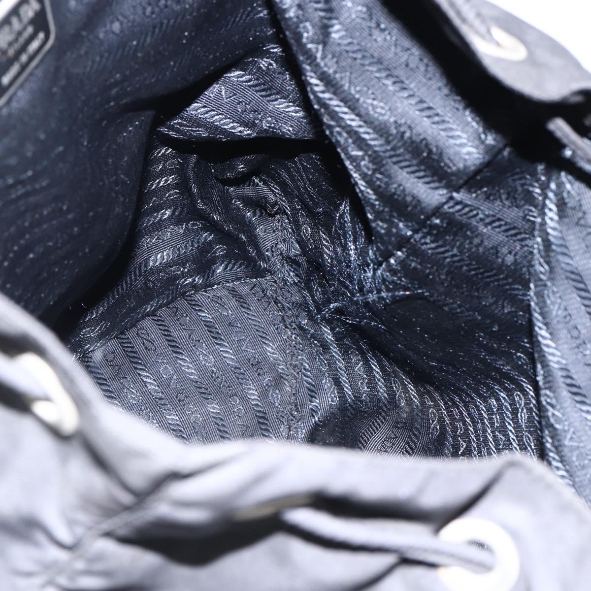 PRADA Backpack Nylon Silver Black Auth bs33518