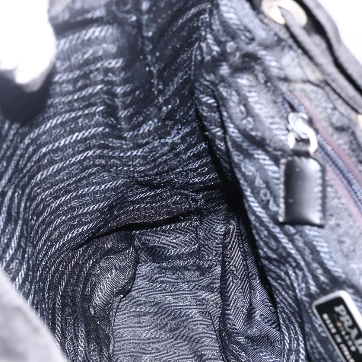 PRADA Backpack Nylon Silver Black Auth bs33518
