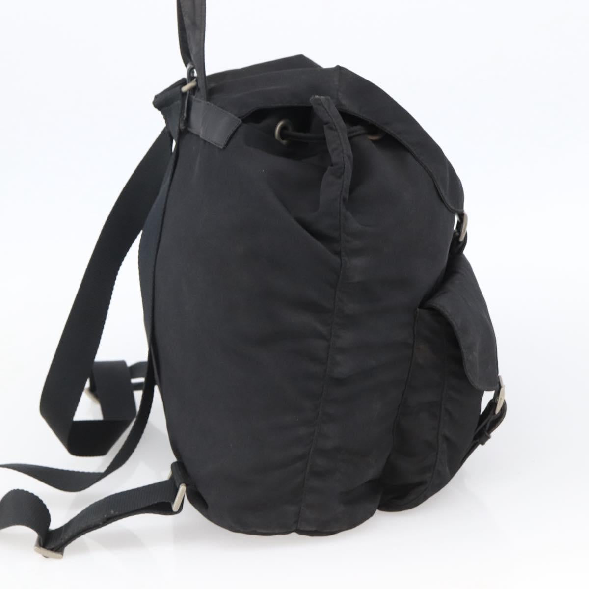 PRADA Backpack Nylon Silver Black Auth bs33518