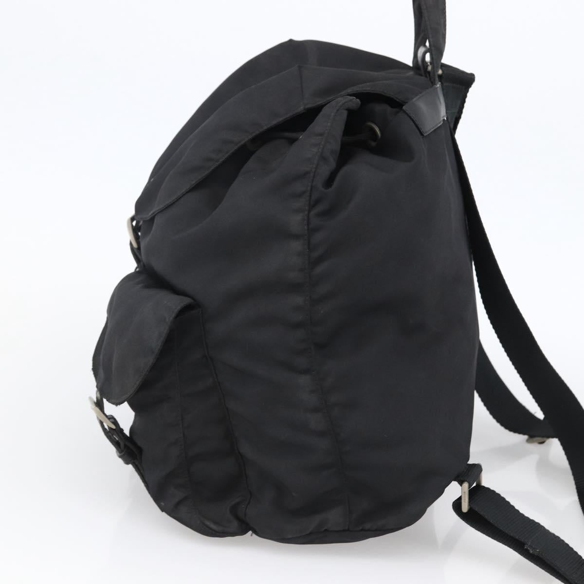 PRADA Backpack Nylon Silver Black Auth bs33518