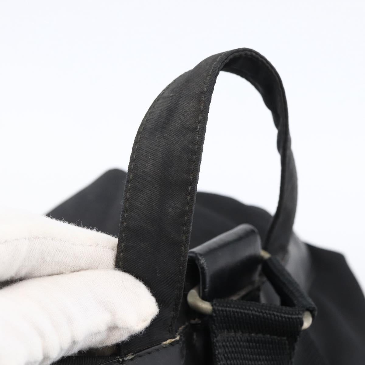 PRADA Backpack Nylon Silver Black Auth bs33518