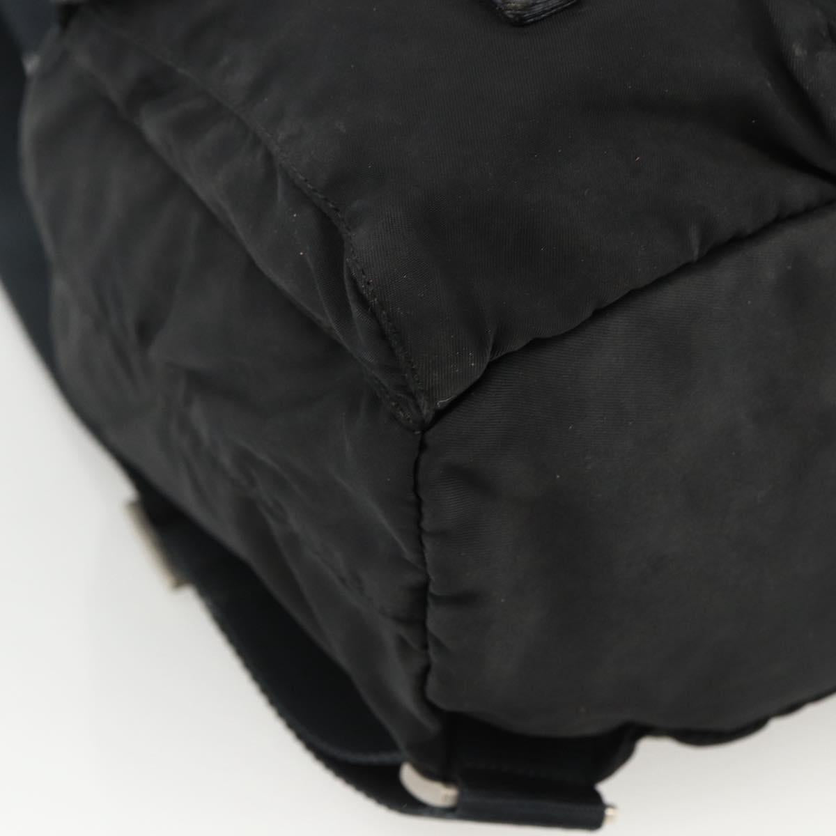 PRADA Backpack Nylon Silver Black Auth bs33519