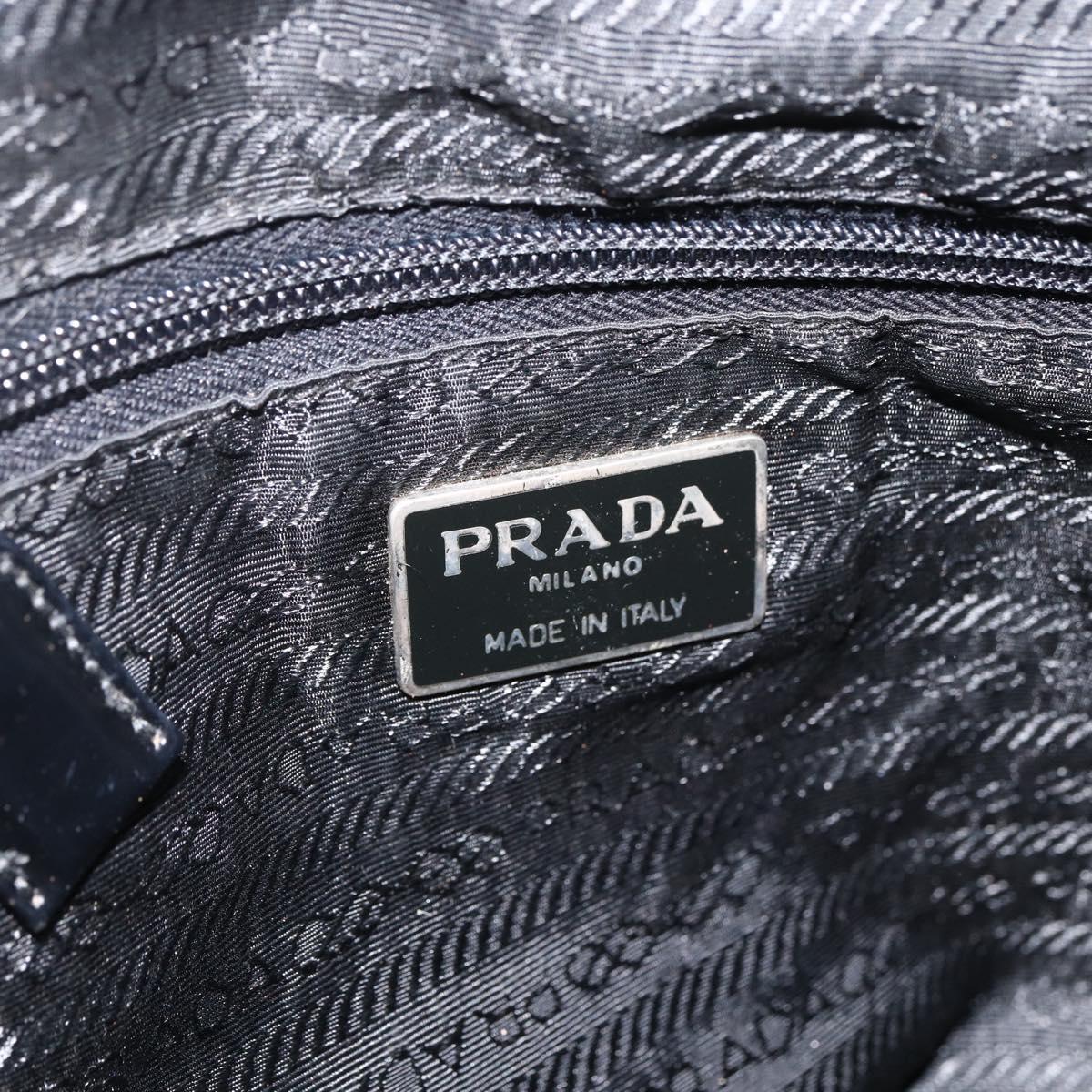 PRADA Backpack Nylon Silver Black Auth bs33519