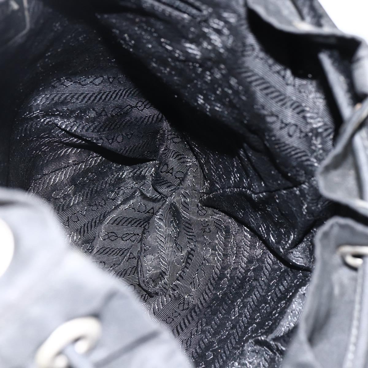 PRADA Backpack Nylon Silver Black Auth bs33519