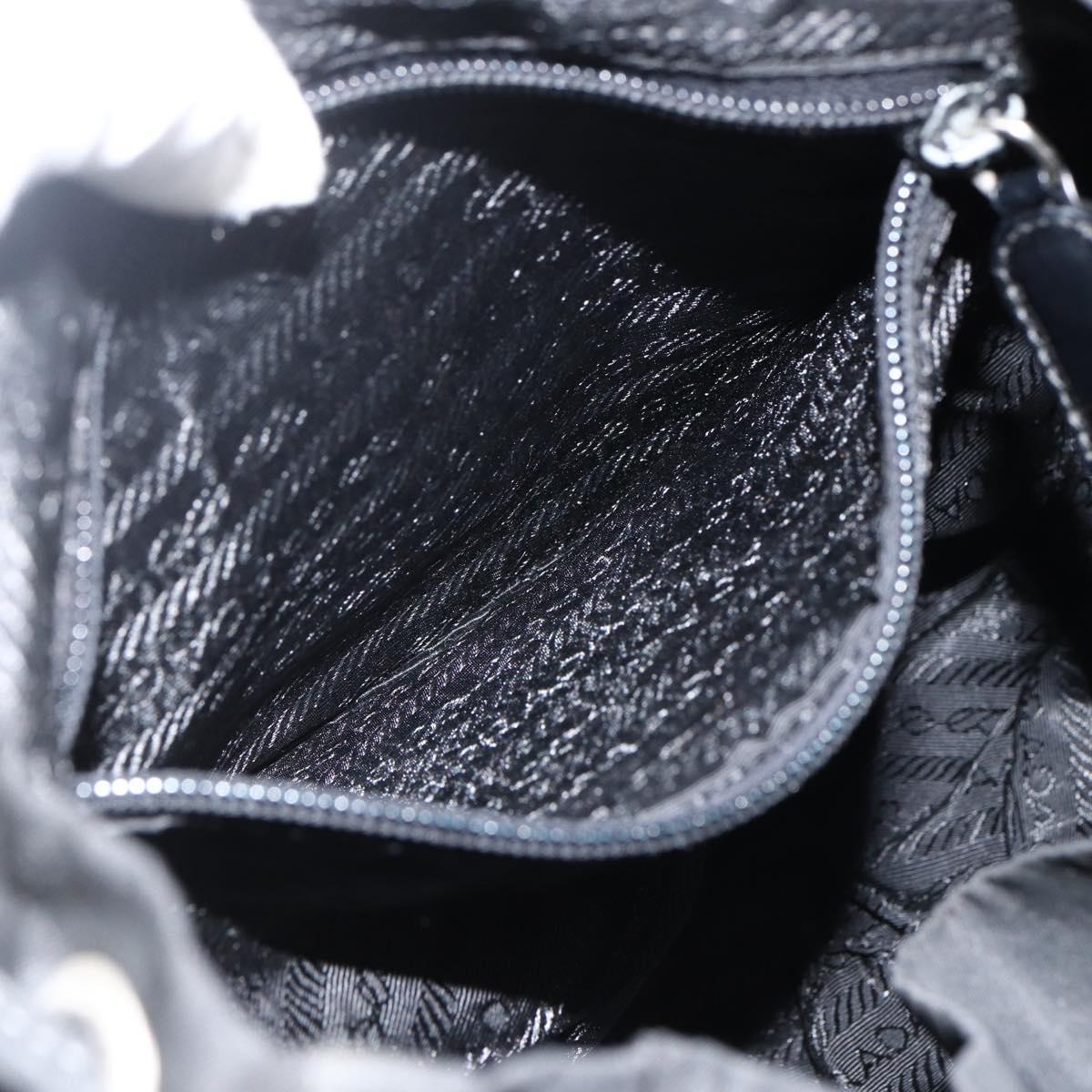 PRADA Backpack Nylon Silver Black Auth bs33519