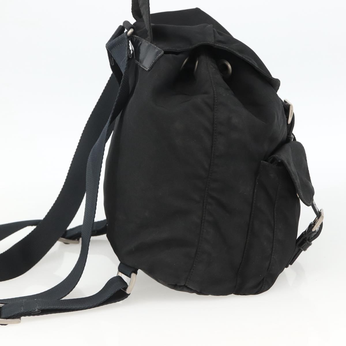PRADA Backpack Nylon Silver Black Auth bs33519