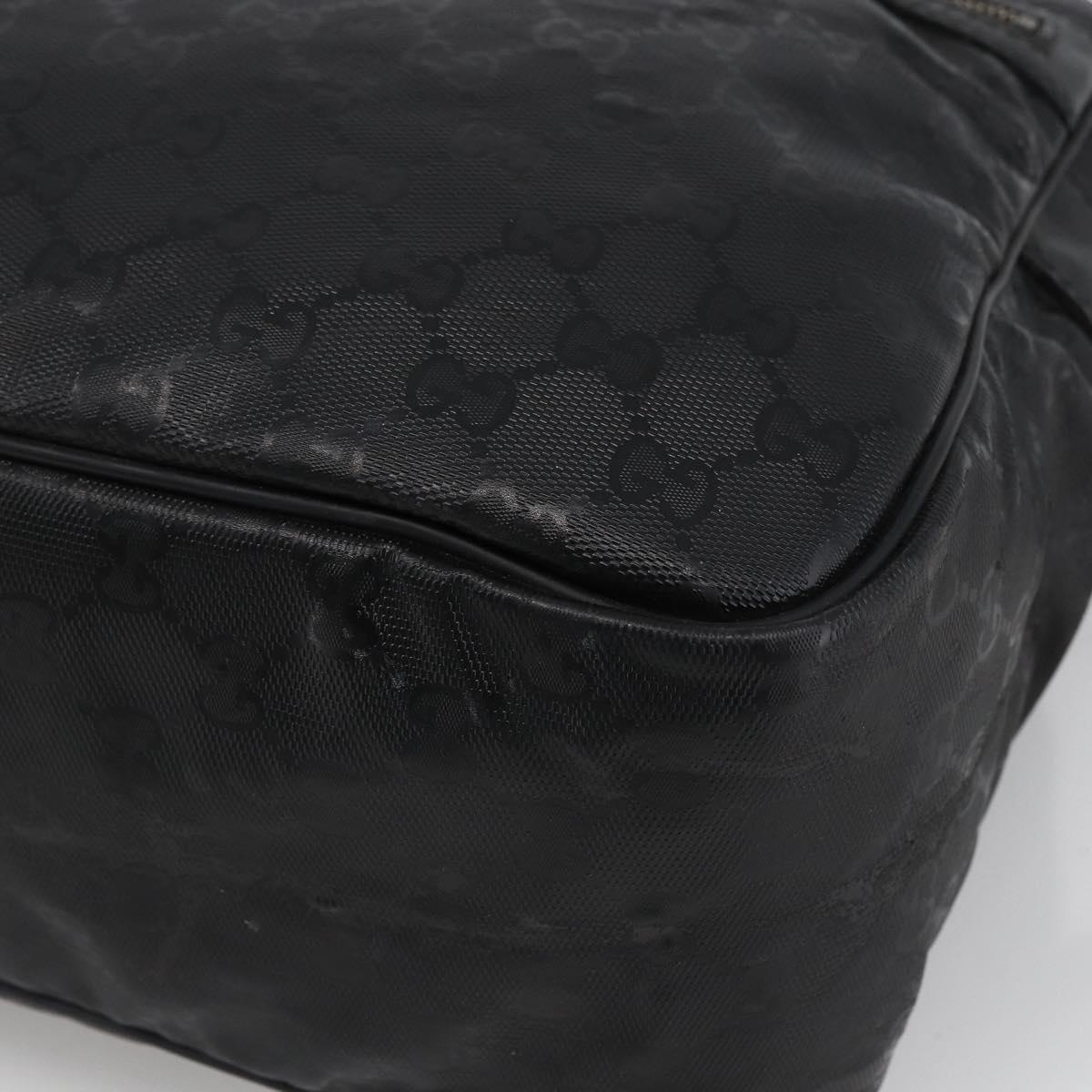 GUCCI GG Implementation Shoulder Bag PVC Black Silver 211107 Auth bs33520