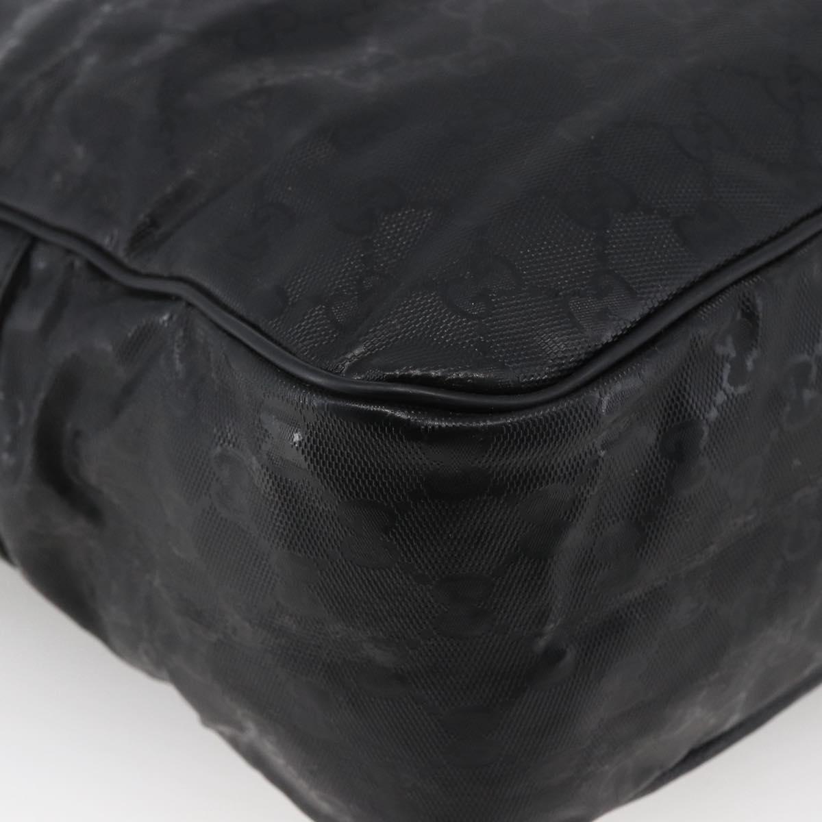 GUCCI GG Implementation Shoulder Bag PVC Black Silver 211107 Auth bs33520