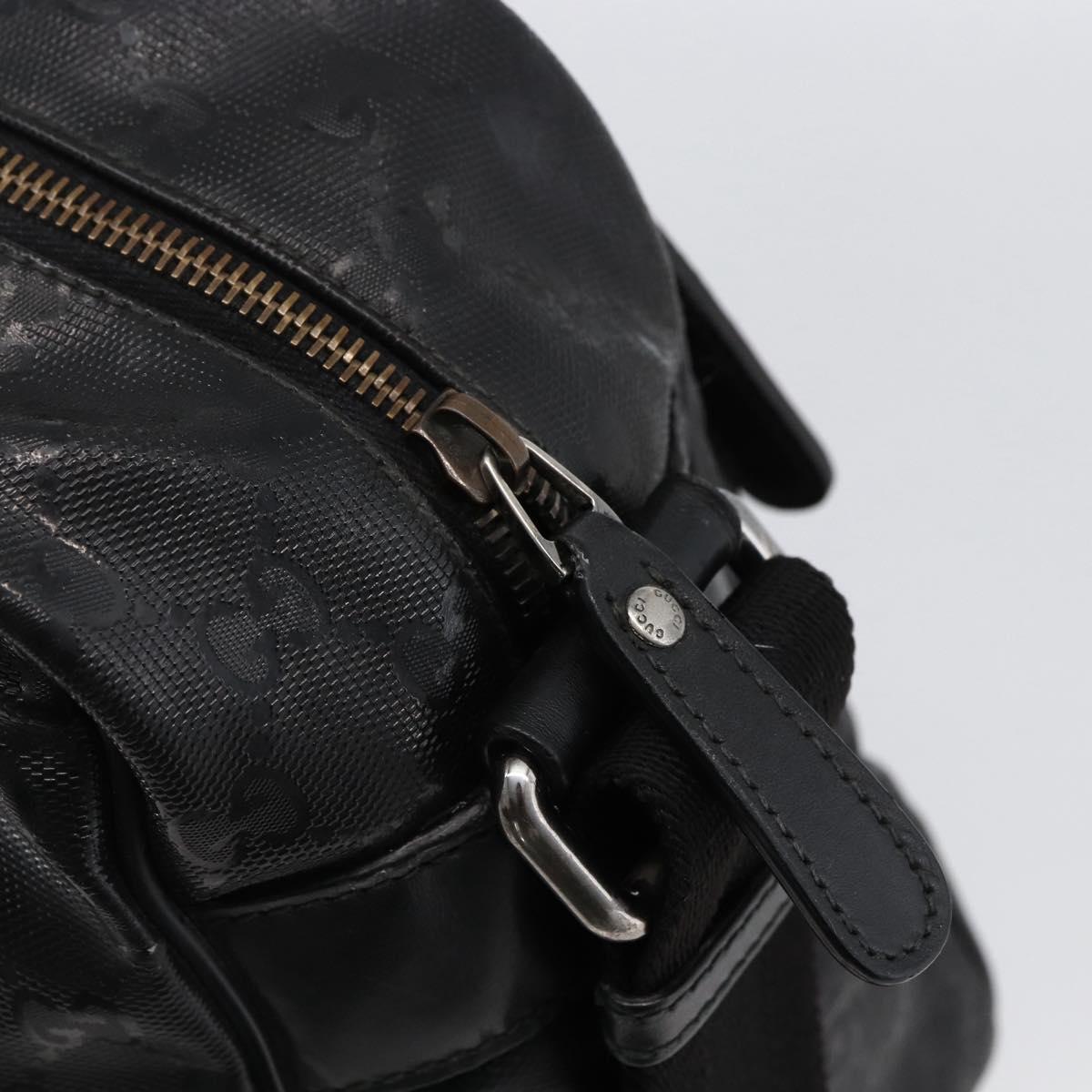 GUCCI GG Implementation Shoulder Bag PVC Black Silver 211107 Auth bs33520
