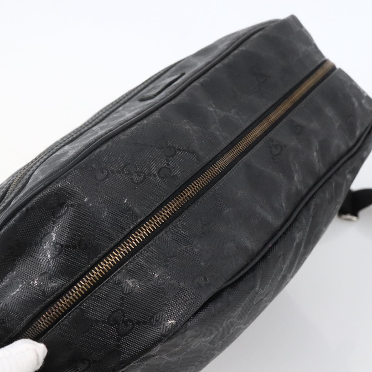 GUCCI GG Implementation Shoulder Bag PVC Black Silver 211107 Auth bs33520