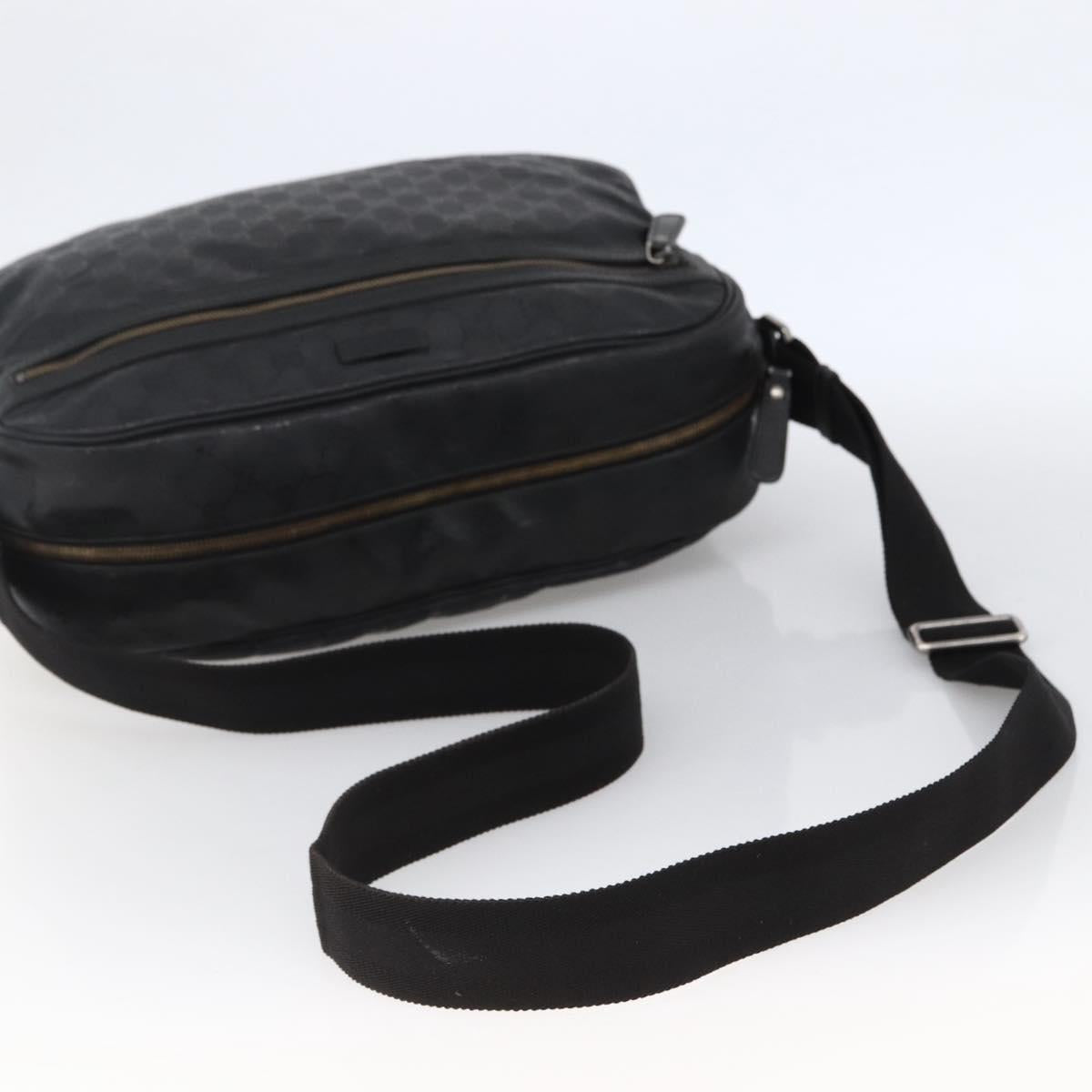 GUCCI GG Implementation Shoulder Bag PVC Black Silver 211107 Auth bs33520