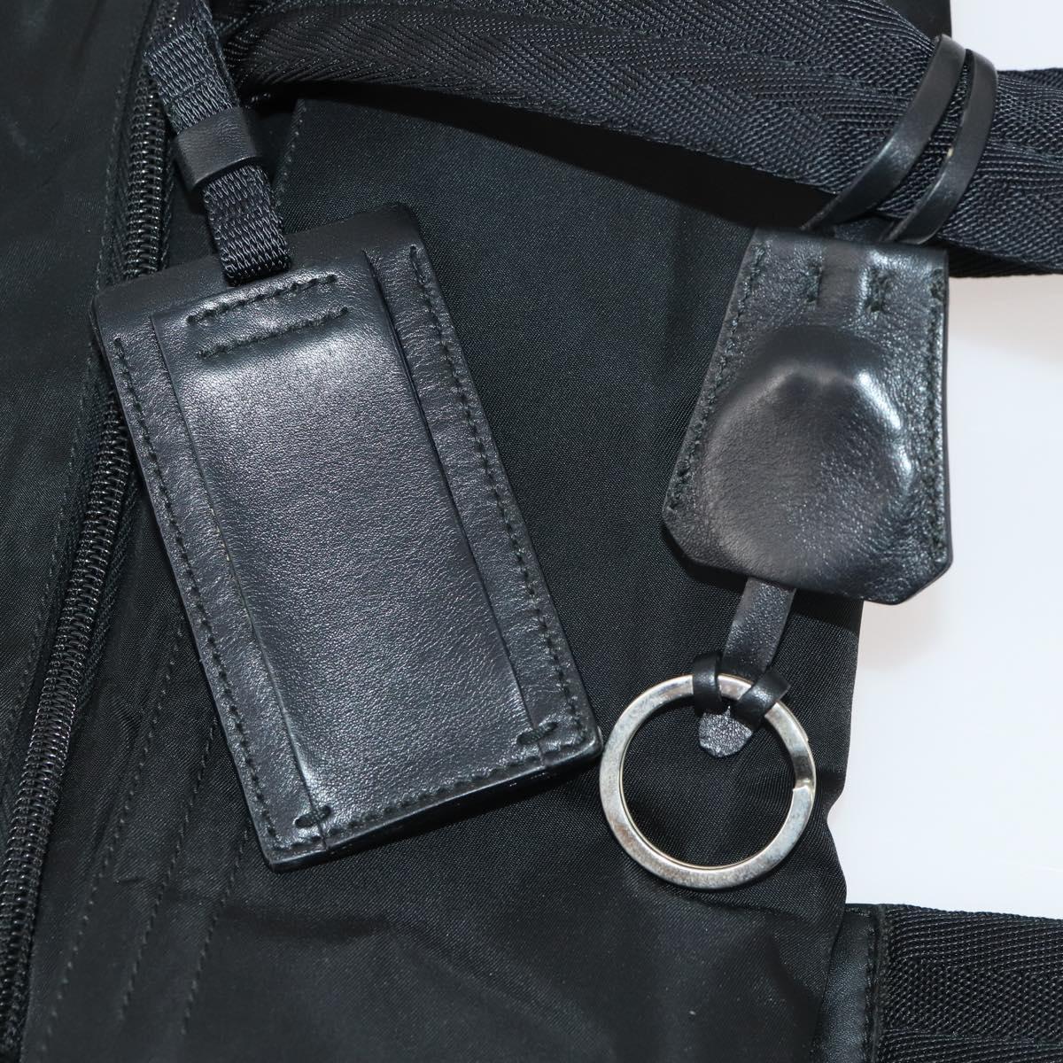 PRADA Garment Cover Nylon Black Silver Auth bs33522