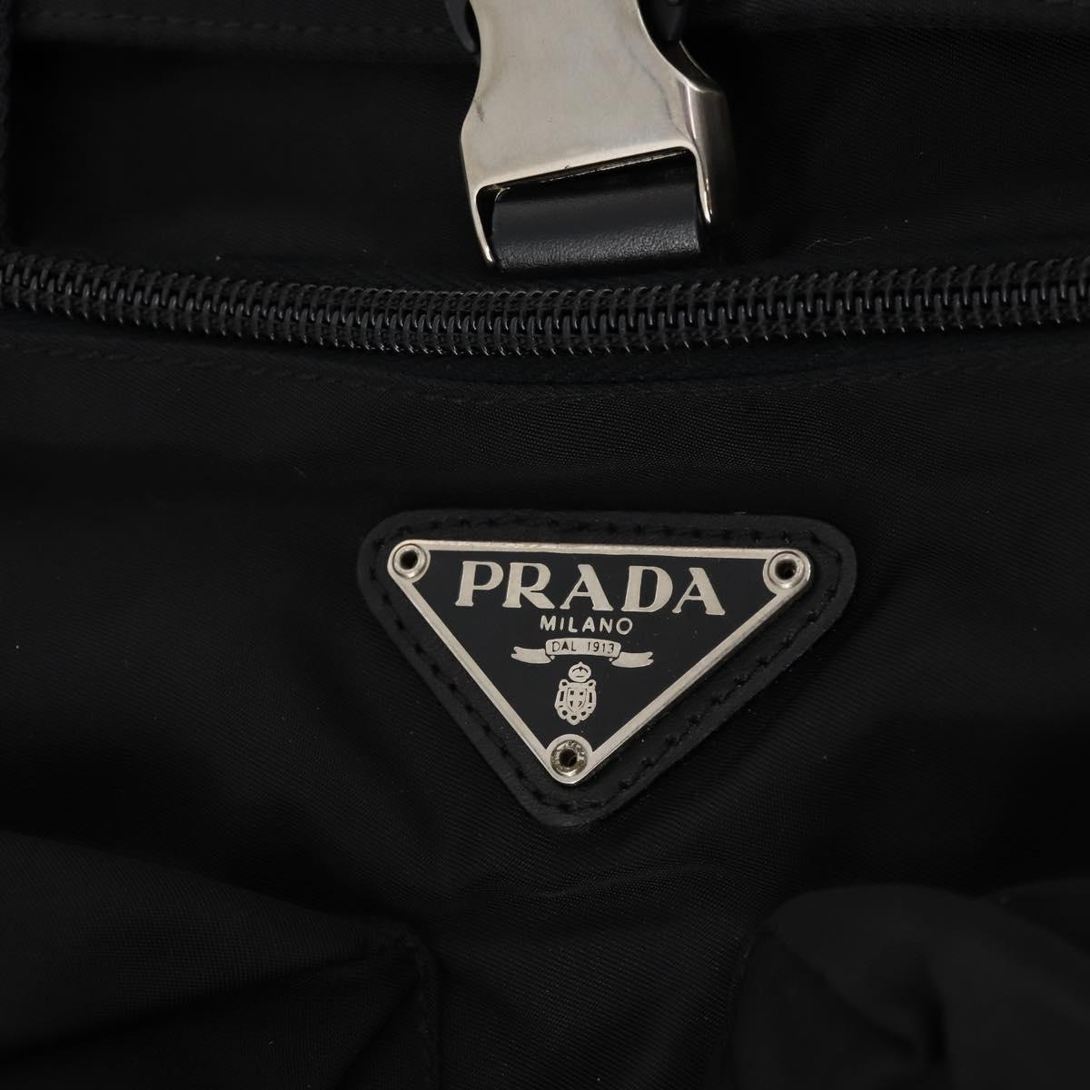 PRADA Garment Cover Nylon Black Silver Auth bs33522