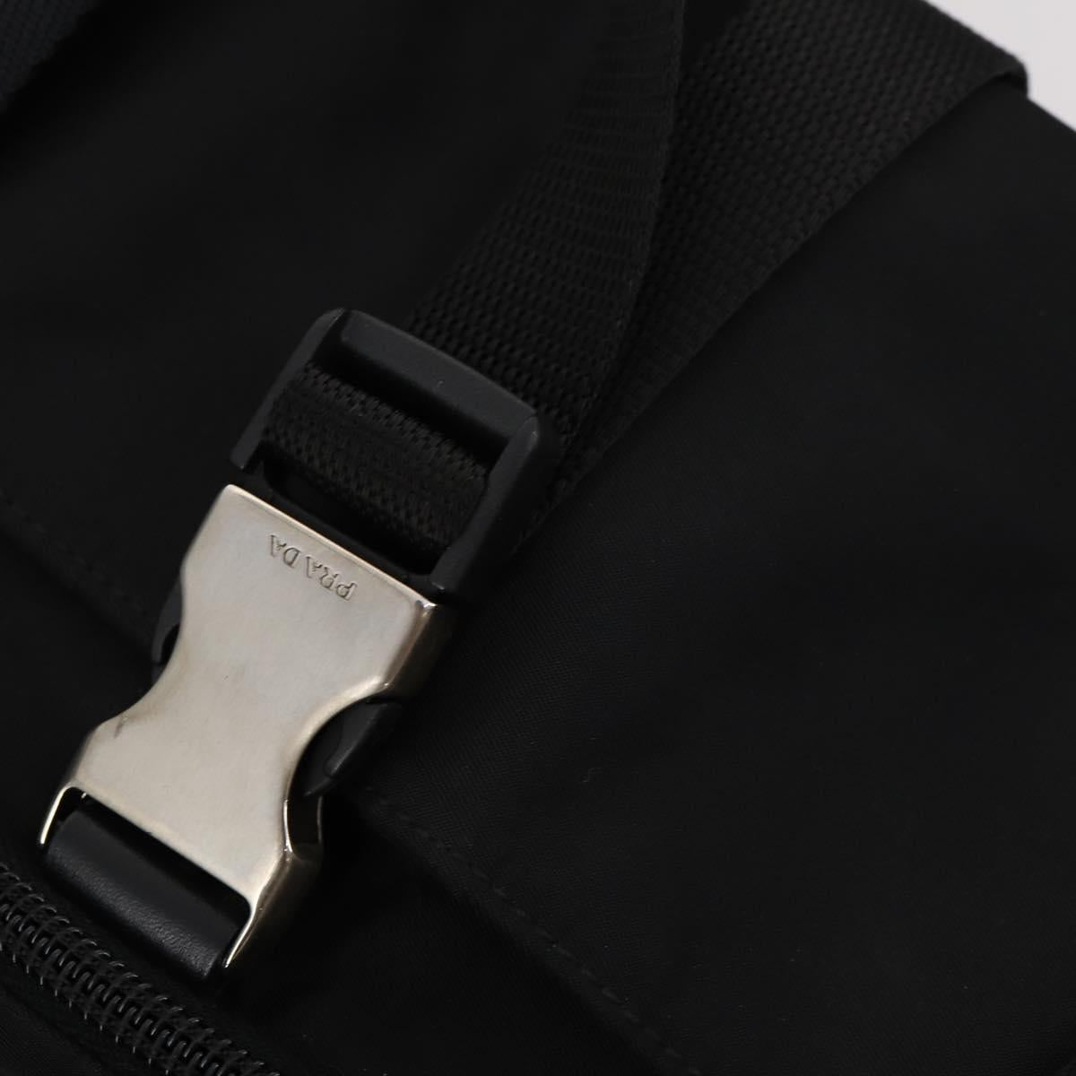 PRADA Garment Cover Nylon Black Silver Auth bs33522
