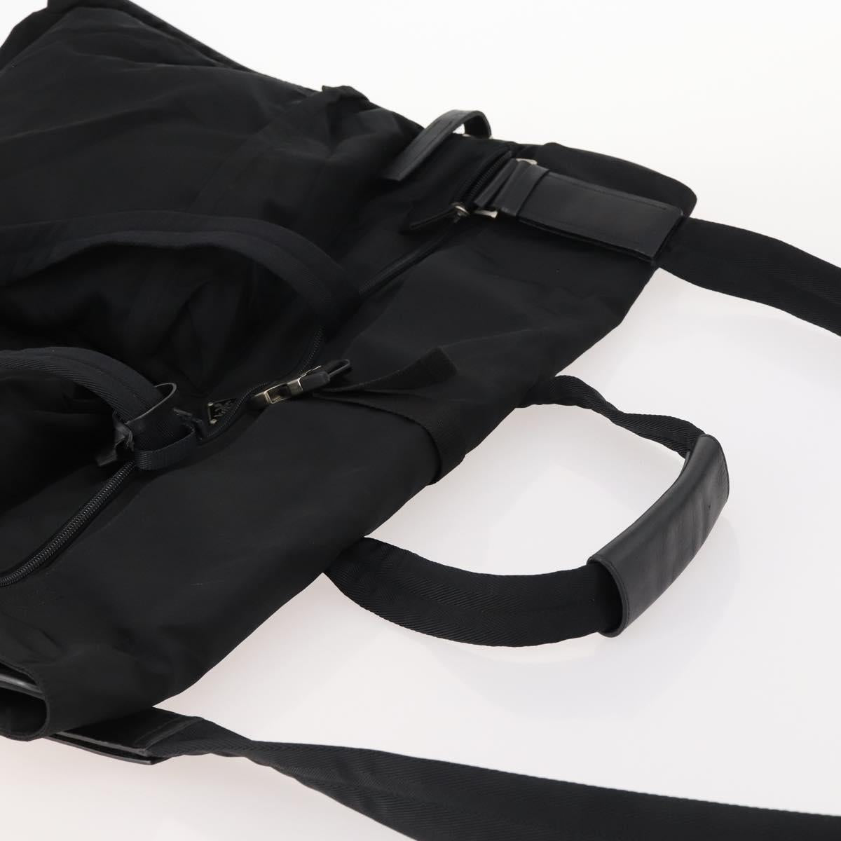 PRADA Garment Cover Nylon Black Silver Auth bs33522