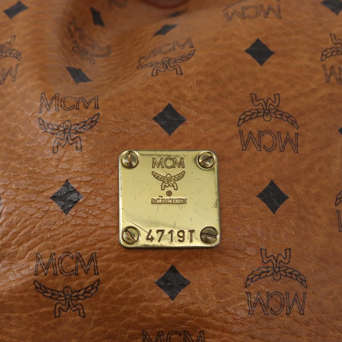 MCM Vicetos Logogram Shoulder Bag PVC Leather Brown Gold Auth bs33527