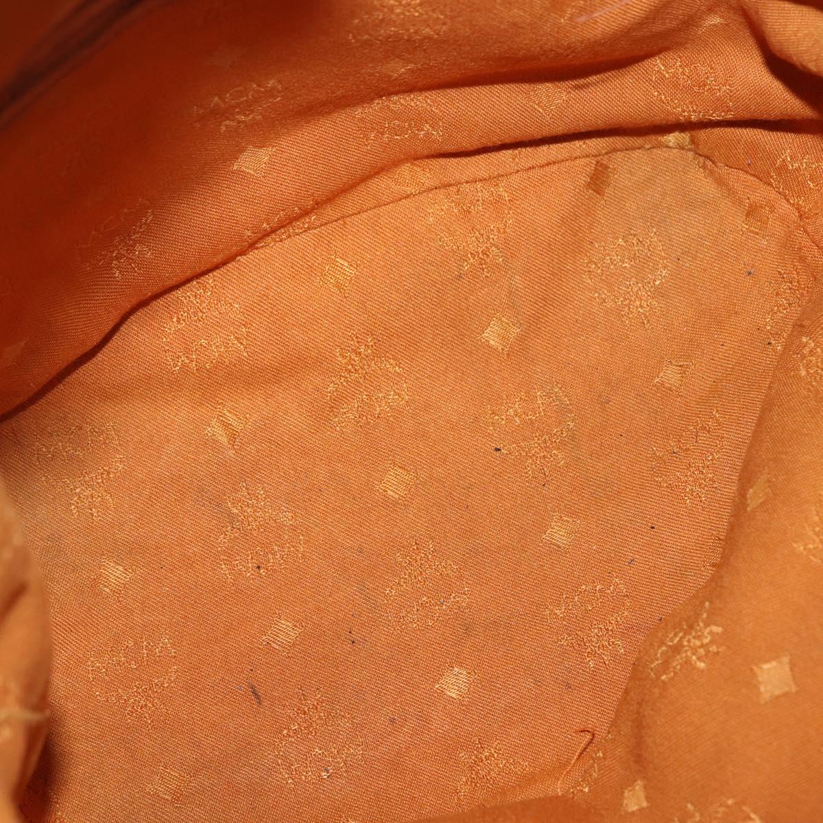 MCM Vicetos Logogram Shoulder Bag PVC Leather Brown Gold Auth bs33527