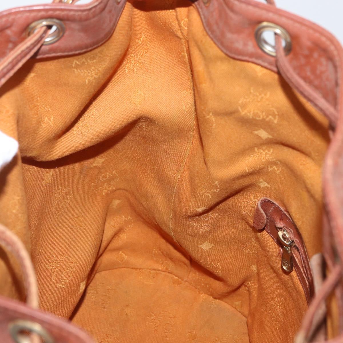 MCM Vicetos Logogram Shoulder Bag PVC Leather Brown Gold Auth bs33527