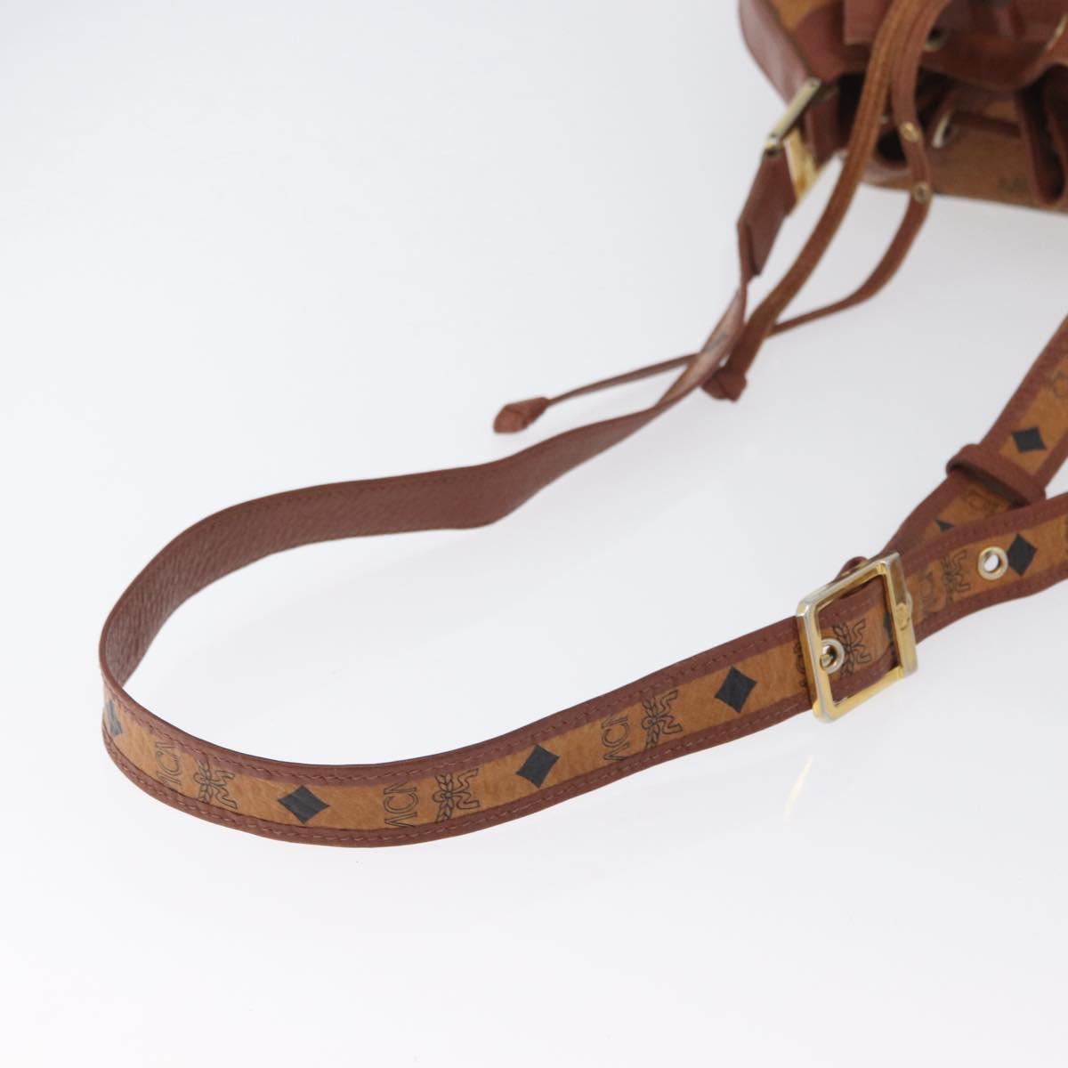 MCM Vicetos Logogram Shoulder Bag PVC Leather Brown Gold Auth bs33527