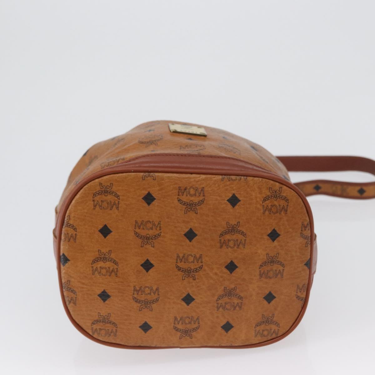 MCM Vicetos Logogram Shoulder Bag PVC Leather Brown Gold Auth bs33527