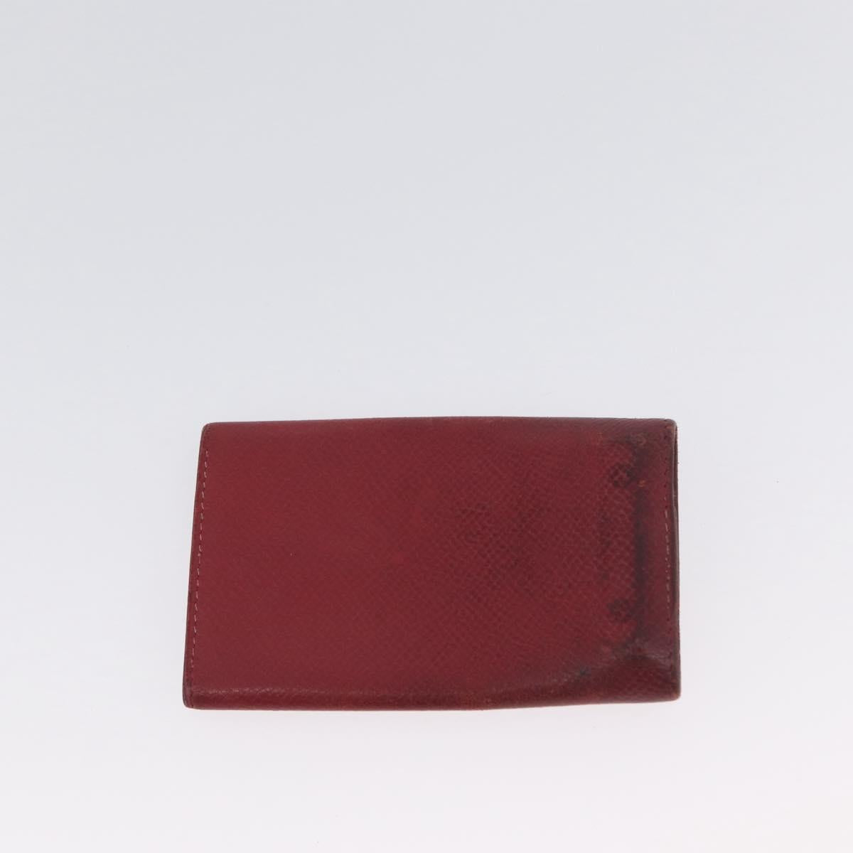 HERMES Wallet Leather 2 Set Red Pink Auth bs33530