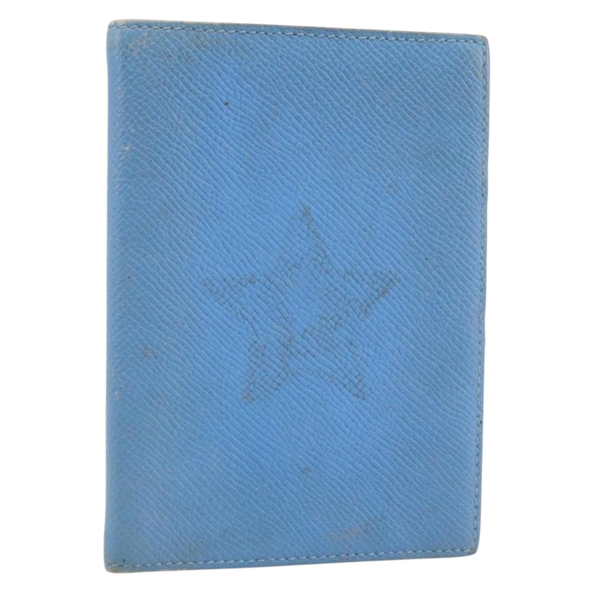 HERMES Day Planner Cover Leather Light Blue Auth bs33531