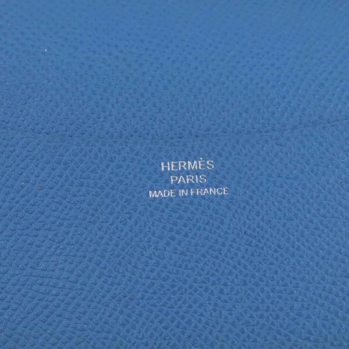 HERMES Day Planner Cover Leather Light Blue Auth bs33531