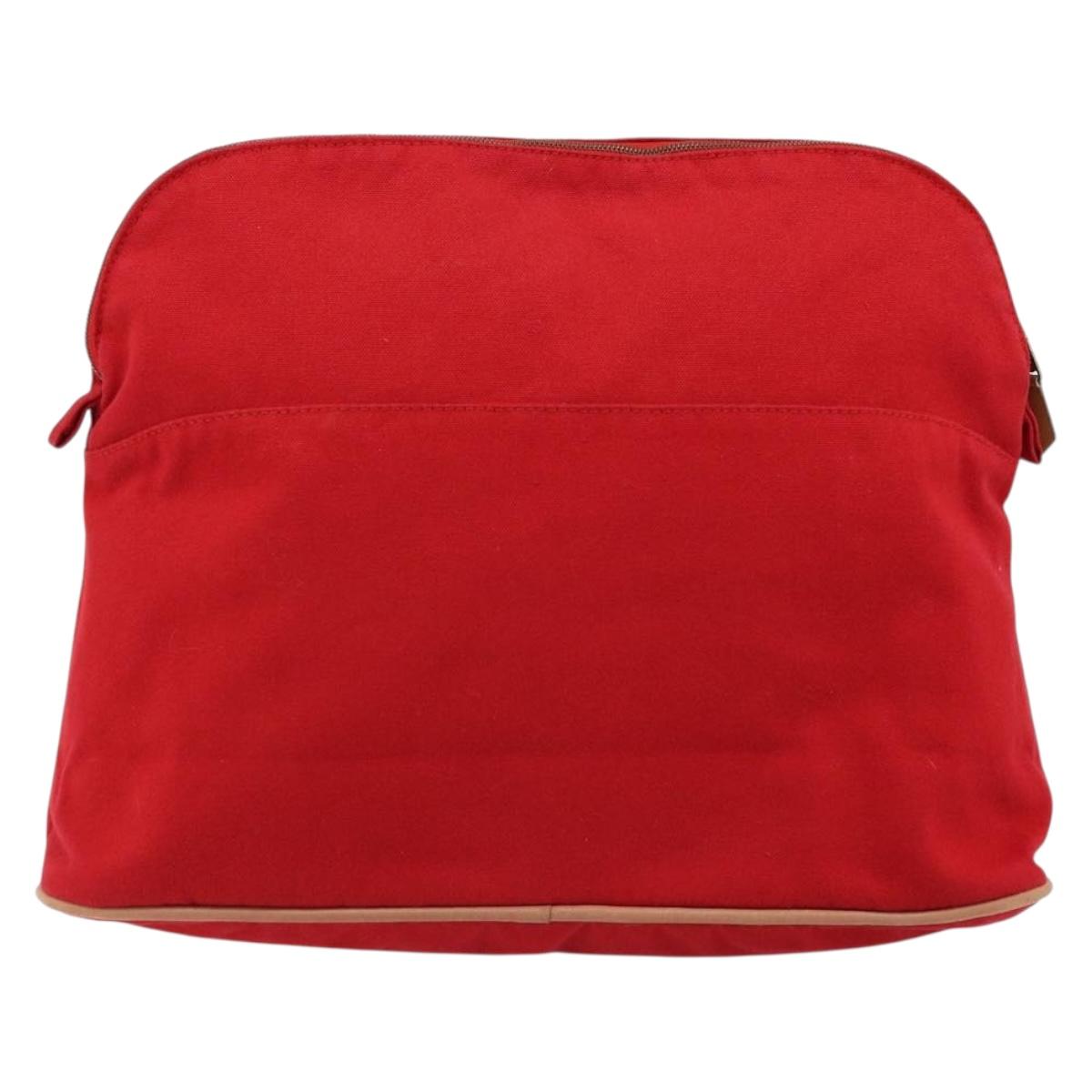 HERMES Bolide Pouch GM Canvas Red Auth bs33532