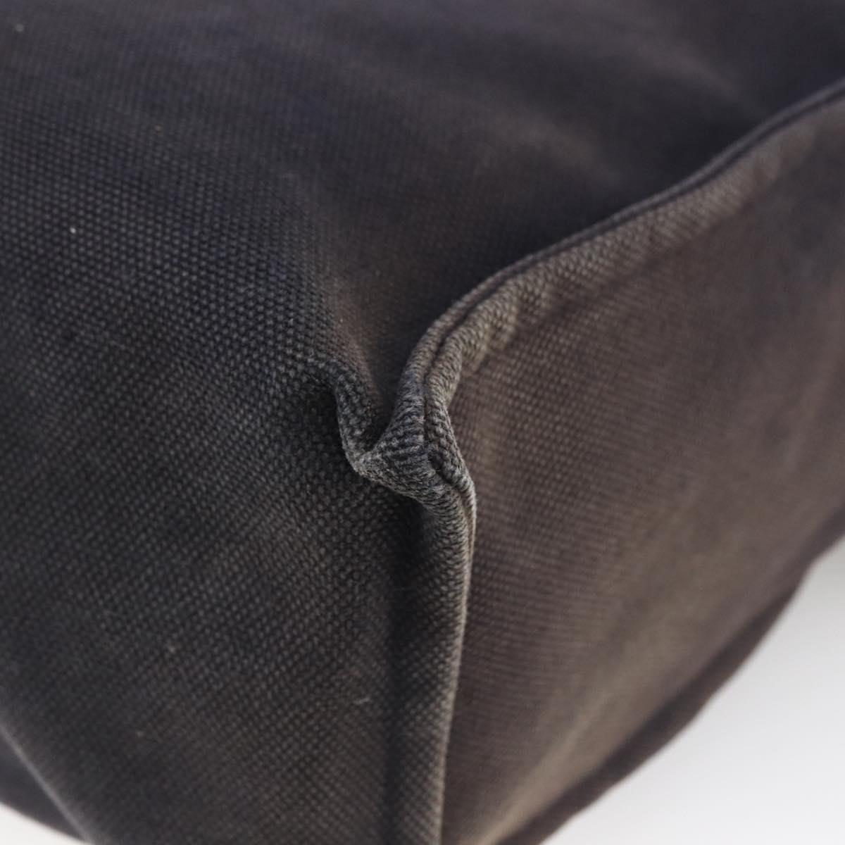 HERMES Etriviere Tote Bag Canvas Black Silver Auth bs33533