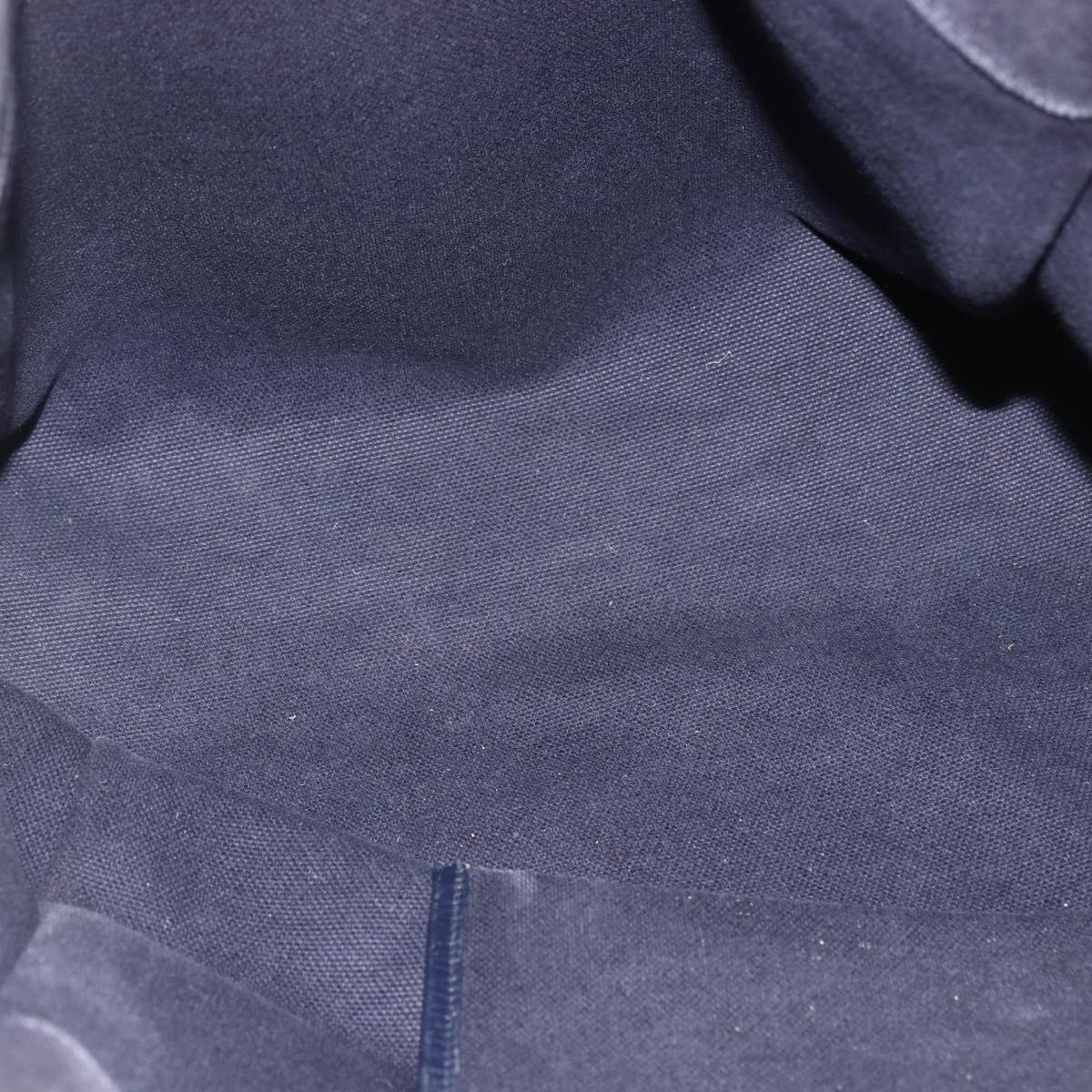 HERMES Etriviere Tote Bag Canvas Black Silver Auth bs33533