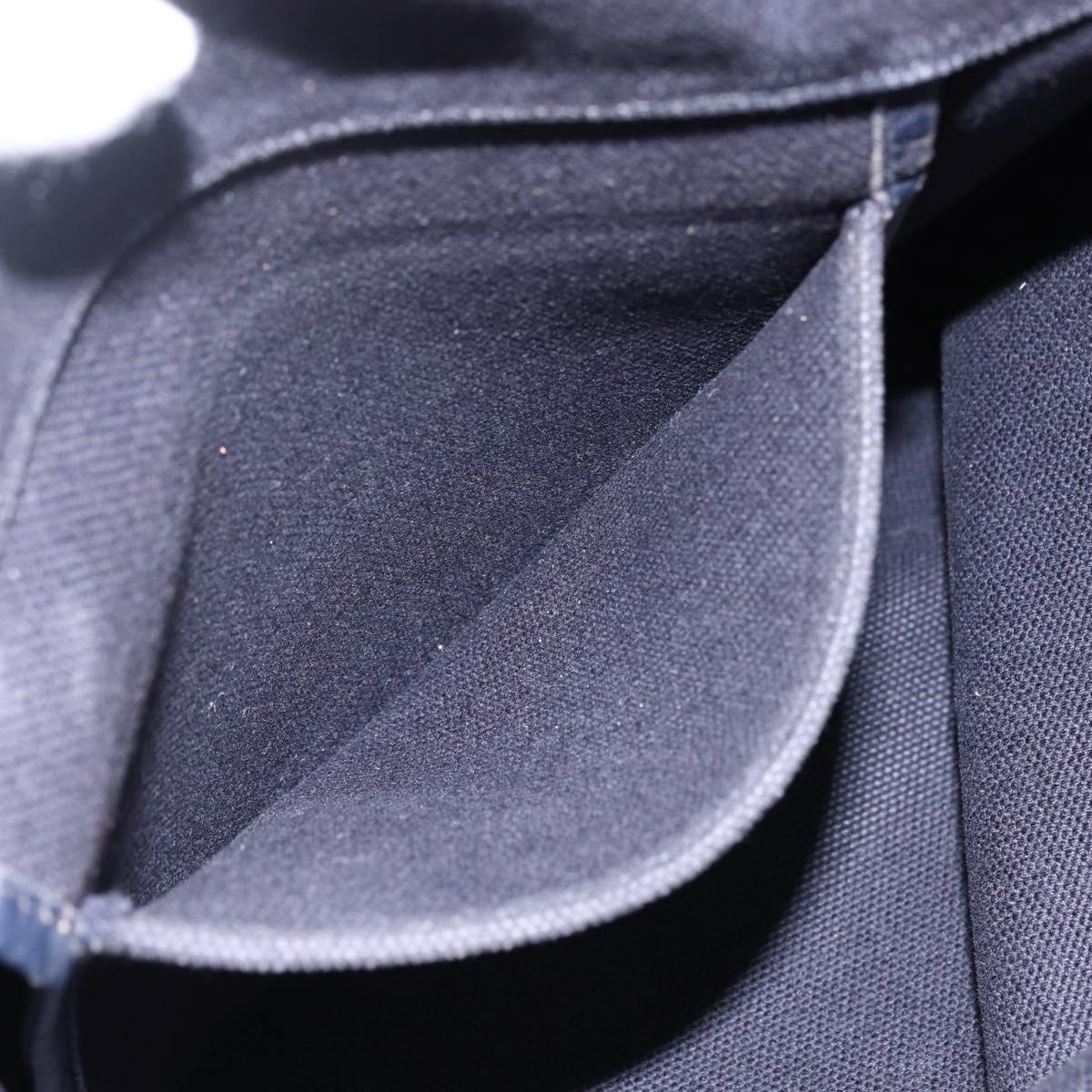 HERMES Etriviere Tote Bag Canvas Black Silver Auth bs33533