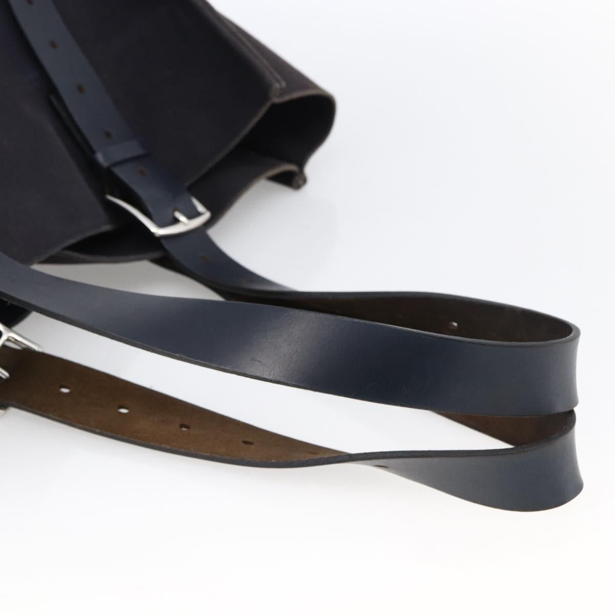 HERMES Etriviere Tote Bag Canvas Black Silver Auth bs33533