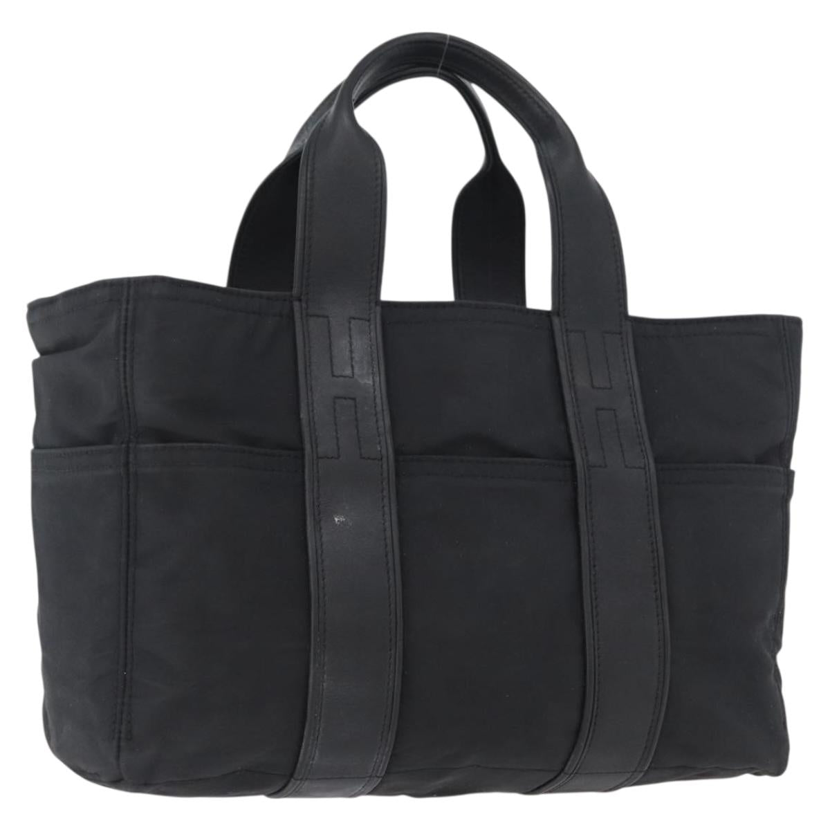 HERMES Acape Luco PM Hand Bag Nylon Black Auth bs33535