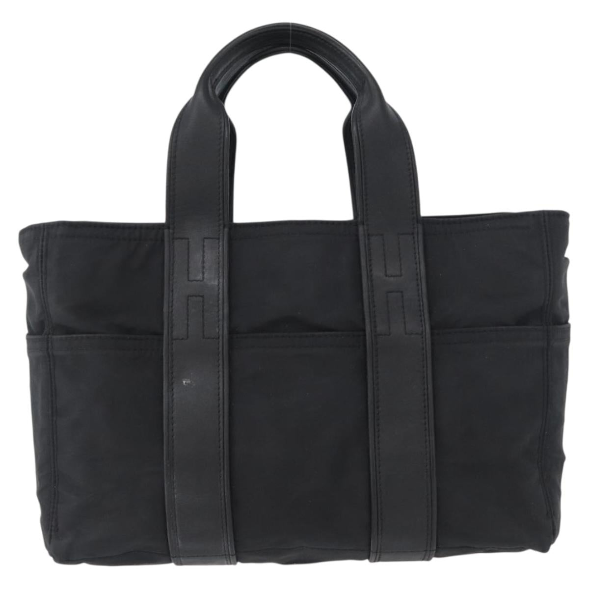 HERMES Acape Luco PM Hand Bag Nylon Black Auth bs33535