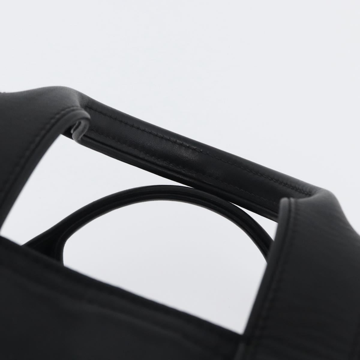 HERMES Acape Luco PM Hand Bag Nylon Black Auth bs33535