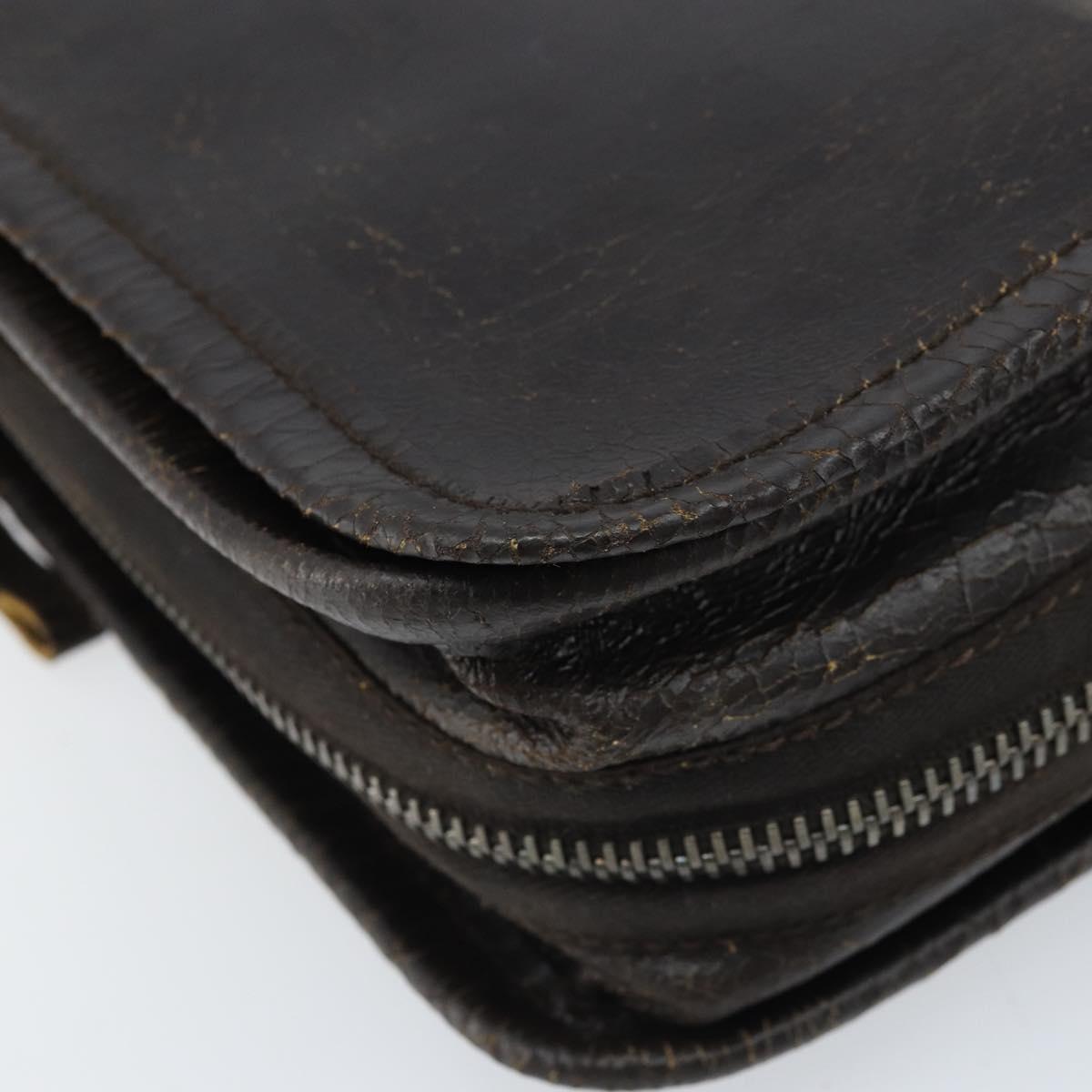Miu Miu Shoulder Bag Leather Brown Auth bs33539