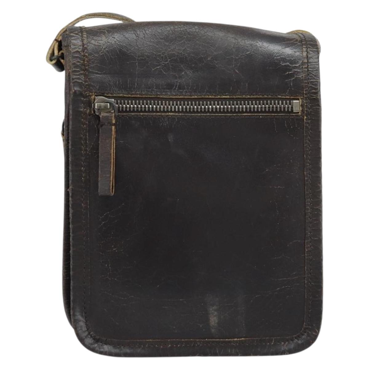 Miu Miu Shoulder Bag Leather Brown Auth bs33539