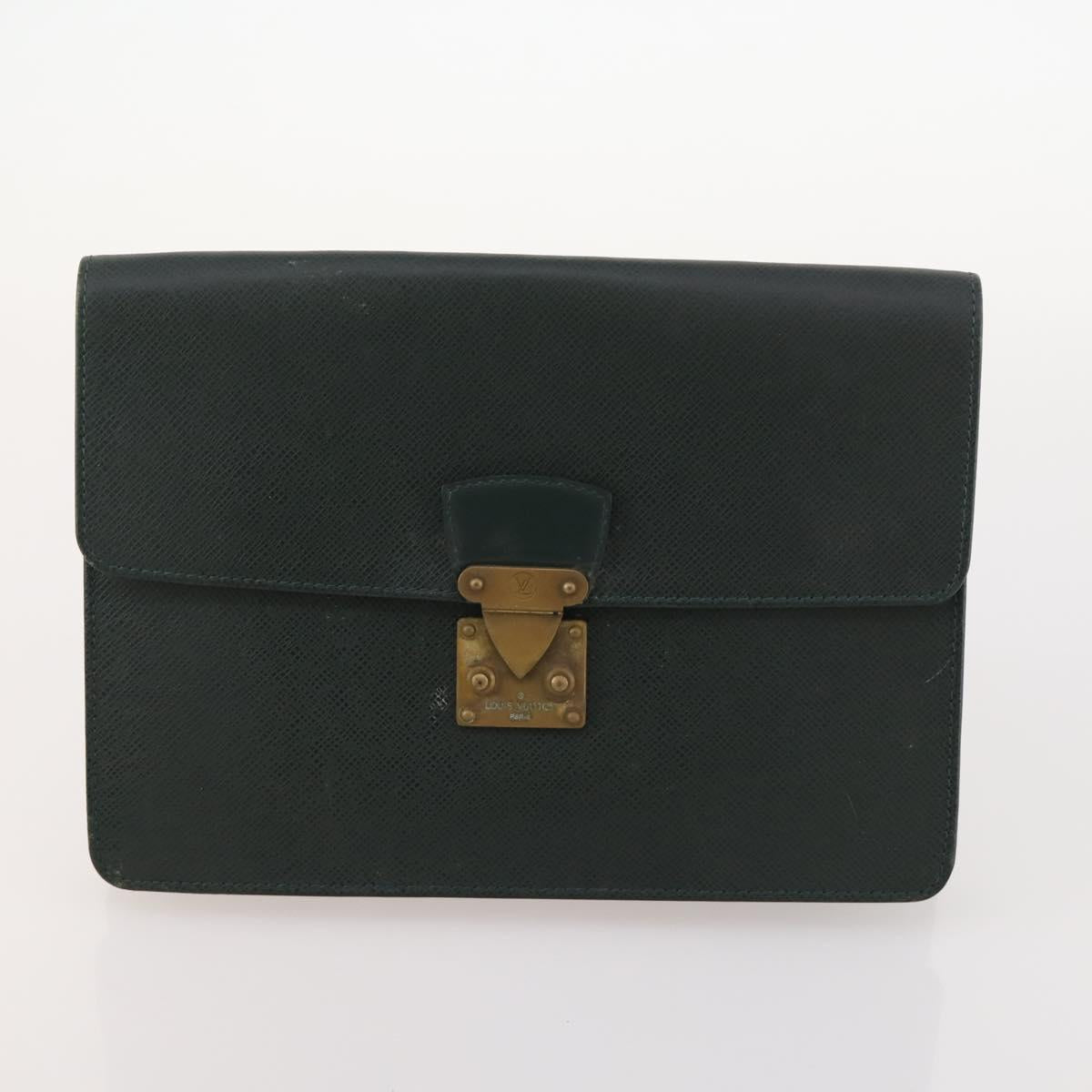 LOUIS VUITTON Monogram Taiga Clutch Bag 3 Set Grizzly LV Auth bs33543